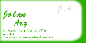 jolan arz business card